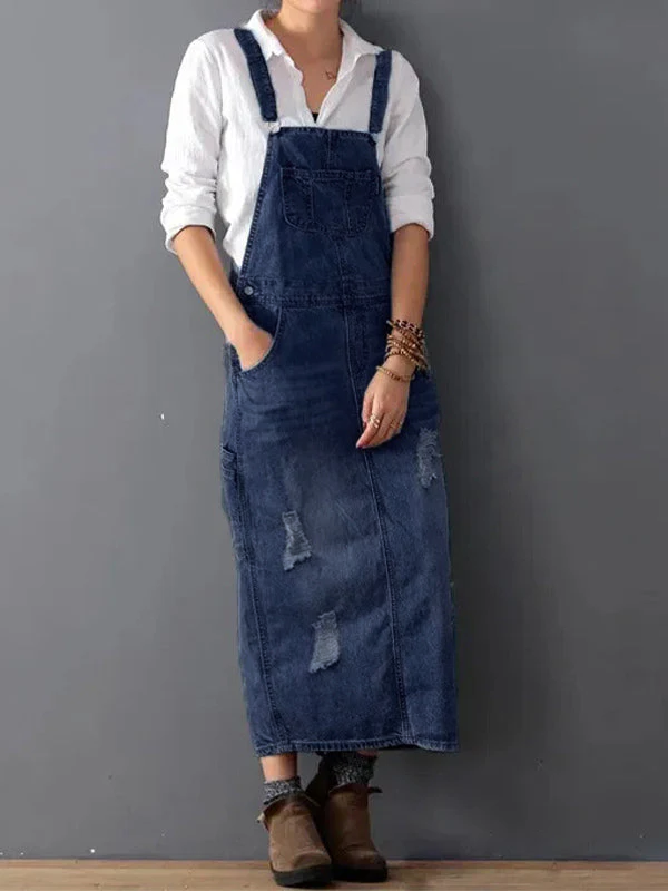 Serena | Sukienka z denimu premium z rozcięciem